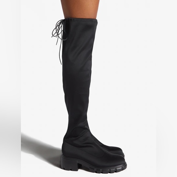 NIB Tall Black Block Heel Boots - Picture 2 of 4